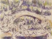 Paul Cezanne Bathers Beneath a Bridge oil painting reproduction